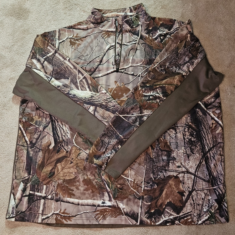 Mens Camo Realtree XL 1/4 zip pullover